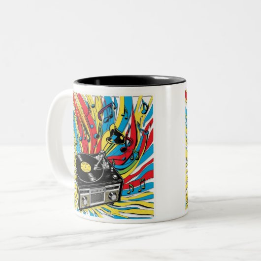 Ritmo Retro – Tocadiscos de los 80 Zweifarbige Tasse (Vorderseite Links)