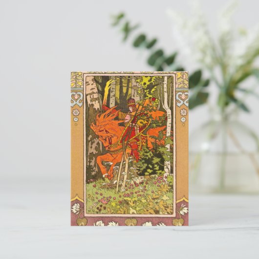 Ritter am Pferd Postkarte (Stehend Vorderseite)