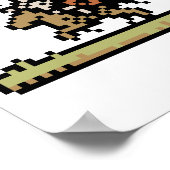 Ritter auf Horseback 8-Bit Pixel Art Poster (Ecke)