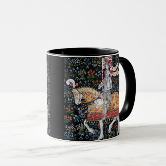 Ritter auf Horseback Tasse Tile Montecute Tapestes (VorderseiteRechts)