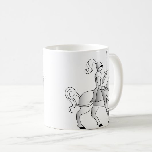 Ritter auf Pferd Kaffeetasse (VorderseiteRechts)