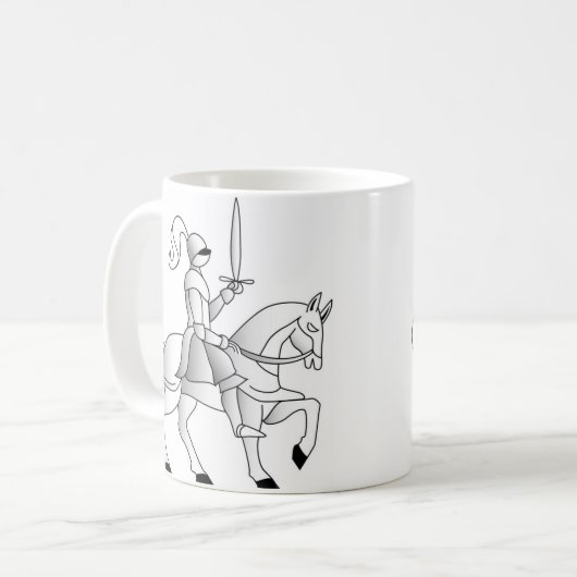 Ritter auf Pferd Kaffeetasse (Vorderseite Links)