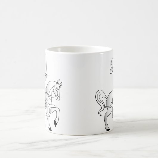 Ritter auf Pferd Kaffeetasse (Mittel)