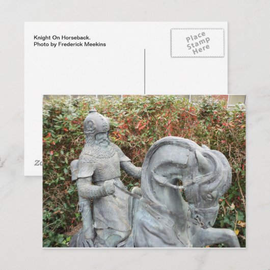 Ritter auf Pferd Postkarte (Vorne/Hinten)