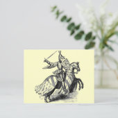Ritter auf Pferd Postkarte (Stehend Vorderseite)