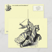 Ritter auf Pferd Postkarte (Vorne/Hinten)