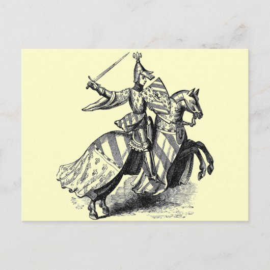 Ritter auf Pferd Postkarte (Vorderseite)