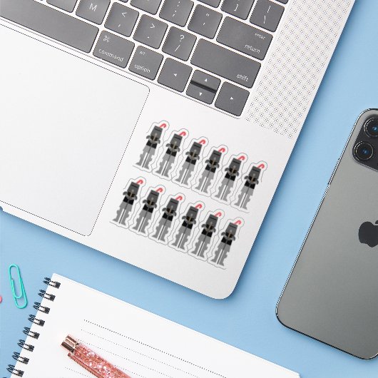 Ritter Aufkleber (Laptop mit iPhone)