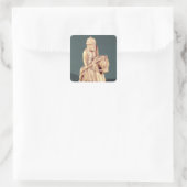 Ritter aus dem Schach-Set Quadratischer Aufkleber (Tasche)