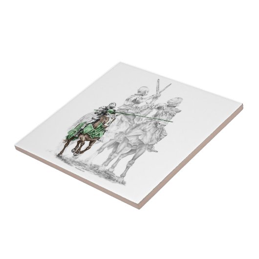 Ritter aus der mittelalterlichen Renaissance Fliese (Seite)