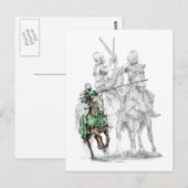 Ritter aus der mittelalterlichen Renaissance Postkarte (Vorne/Hinten)