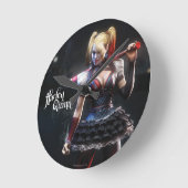 Ritter Batmans Arkham | Harley Quinn mit Schläger Runde Wanduhr (Winkel)