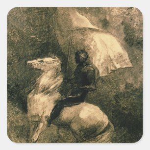 Ritter, c.1885 quadratischer aufkleber