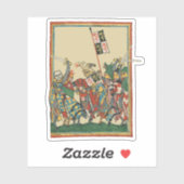 Ritter Charging, Codex Manesse aus dem 14. Jahrhun Aufkleber (Blatt)