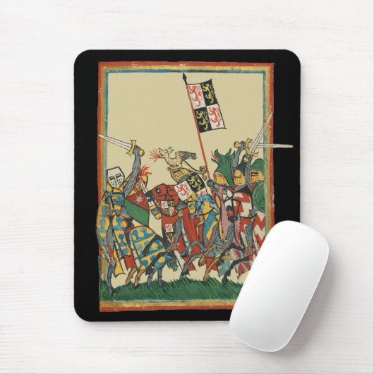 Ritter Charging, Codex Manesse aus dem 14. Jahrhun Mousepad (Mit Mouse)