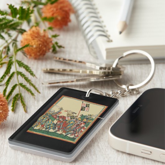 Ritter Charging, Codex Manesse aus dem 14. Jahrhun Schlüsselanhänger (Vorderseite rechts)