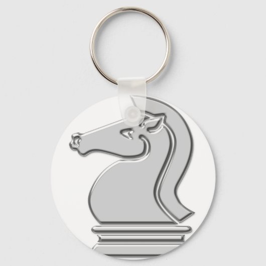 Ritter Cool Metallic Schachstück Schlüsselanhänger (Vorderseite)