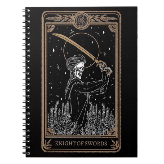 Ritter der Schwerter Tarot | Mystischer Astrologie Notizblock (Vorderseite)