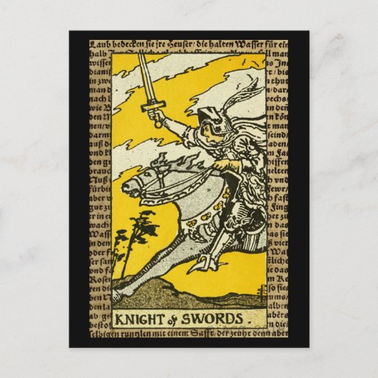 Ritter der Schwerter Tarot Postkarte (Vorderseite)