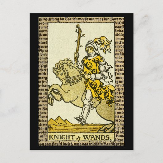 Ritter der Stäbe Tarot Postkarte (Vorderseite)