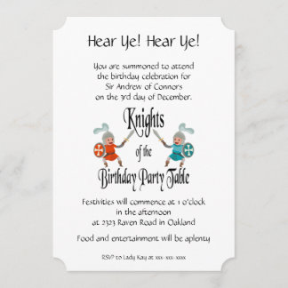 Ritter des Geburtstags Einladung