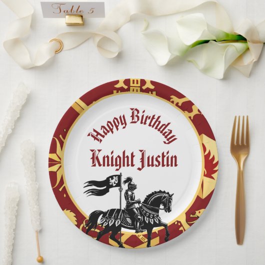 Ritter des Königshofs Mittelalterlicher Geburtstag Pappteller (Hochzeit)