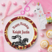 Ritter des Königshofs Mittelalterlicher Geburtstag Pappteller (Party)