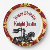 Ritter des Königshofs Mittelalterlicher Geburtstag Pappteller (Vorderseite)