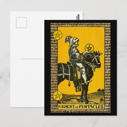 Ritter des Pentagramms Tarot Postkarte (Vorne/Hinten)