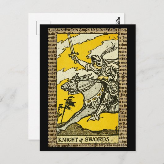 Ritter des Schwerter Tarot Postkarte (Vorne/Hinten)