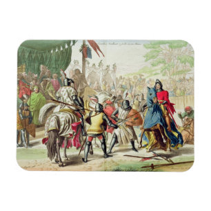 Ritter, die zu Fuß in einem Turnier, Platte 1 Magnet