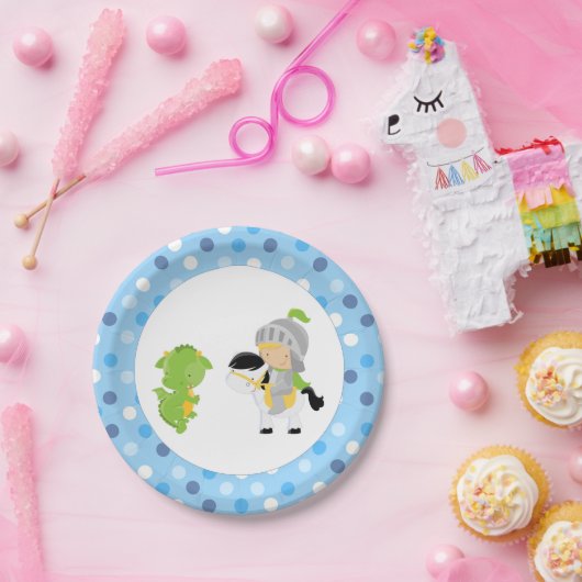 Ritter-Drache-Papier-Teller Pappteller (Party)
