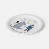 Ritter & Drachen Geburtstagsfeier Pappteller (Schrägansicht)