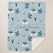 Ritter & Dragons Muster Sherpa Blankon Sherpadecke (Vorderseite)