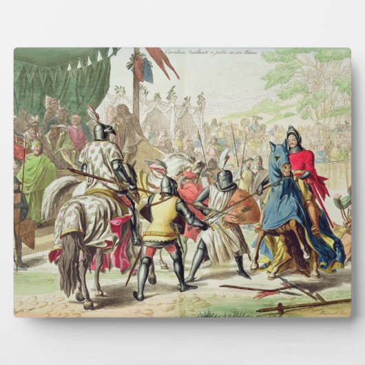 Ritter Dueling on Foot in a Tournament, Teller 1 Fotoplatte (Vorderseite)
