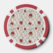 Ritter Eule in glänzender Rüstung rote Rosen sehen Pokerchips (Rückseite)