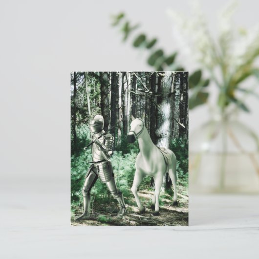 Ritter führt sein Pferd Postkarte (Stehend Vorderseite)