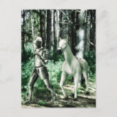 Ritter führt sein Pferd Postkarte (Vorderseite)
