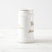 Ritter-glänzender Rüstungs-Goldblick-Text Bierglas (Mittel)