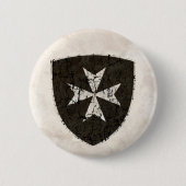 Ritter Hospitaller Kreuz, beunruhigt Button (Vorderseite)