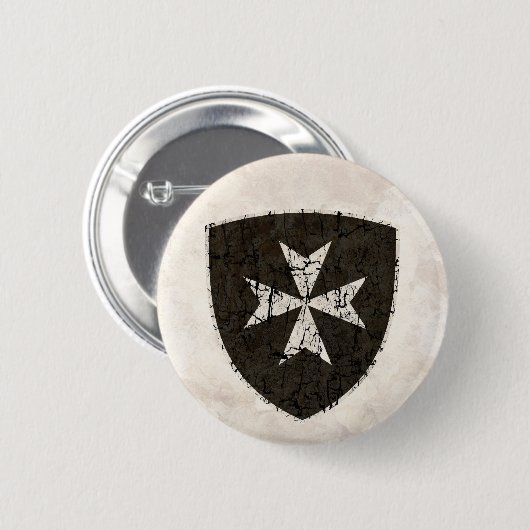Ritter Hospitaller Kreuz, beunruhigt Button (Vorne & Hinten)