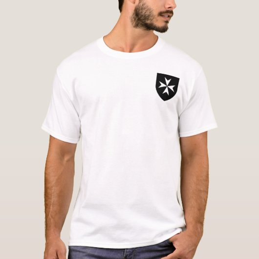 Ritter Hospitaller schwarzes Schild-Shirt T-Shirt (Vorderseite)