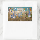 Ritter im Joualturnier in Grün und Rot Rechteckiger Aufkleber (Tasche)