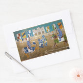 Ritter im Joualturnier in Grün und Rot Rechteckiger Aufkleber (Umschlag)