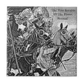 Ritter im Mittelalter auf Pferden Historische Kuns Fliese (Vorderseite)