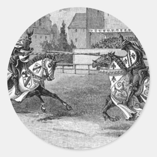 Ritter im Mittelalter Runder Aufkleber (Vorderseite)