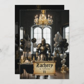 *~* Ritter in Armor Mittelalter Thema AP88 Geburts Einladung (Vorne/Hinten)