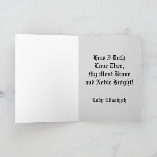 Ritter in der Rose des leuchtenden Rüstungsschilds Karte (Innenseite)