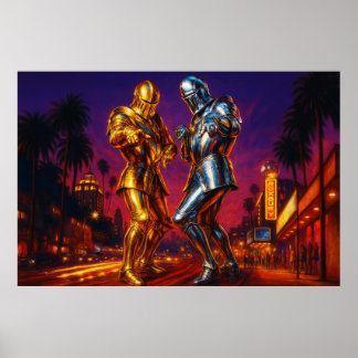 Ritter in der Roxbury - Golden and Silver Disco Ar Poster
