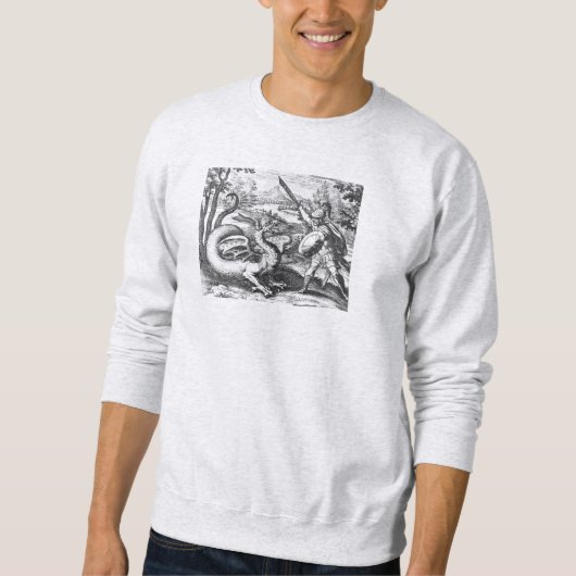 Ritter in der Rüstung Slegend Drache Sweatshirt (Vorderseite)